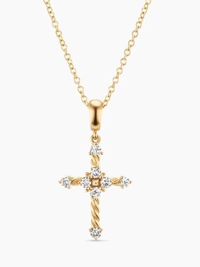 DAVID YURMAN PETITE MODERN RENAISSANCE® CROSS PENDANT NECKLACE 18k gold